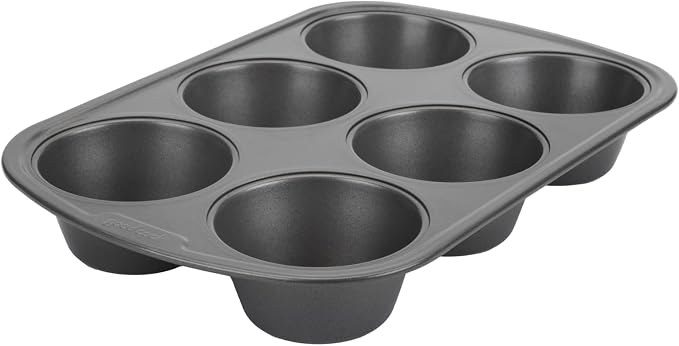 GoodCook Everyday Nonstick Steel Jumbo Texas Muffin Pan, 6-cup, Gray - Image 4