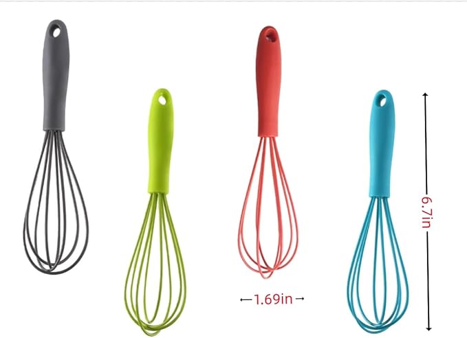 Mini Silicone Whisk, 12-Pack Portable Egg Whisk, Small Whisks For Cooking, Manual Handheld Milk Frothers, Household Egg Blender Silicone Whisks For Cooking (12PCS-Blue)