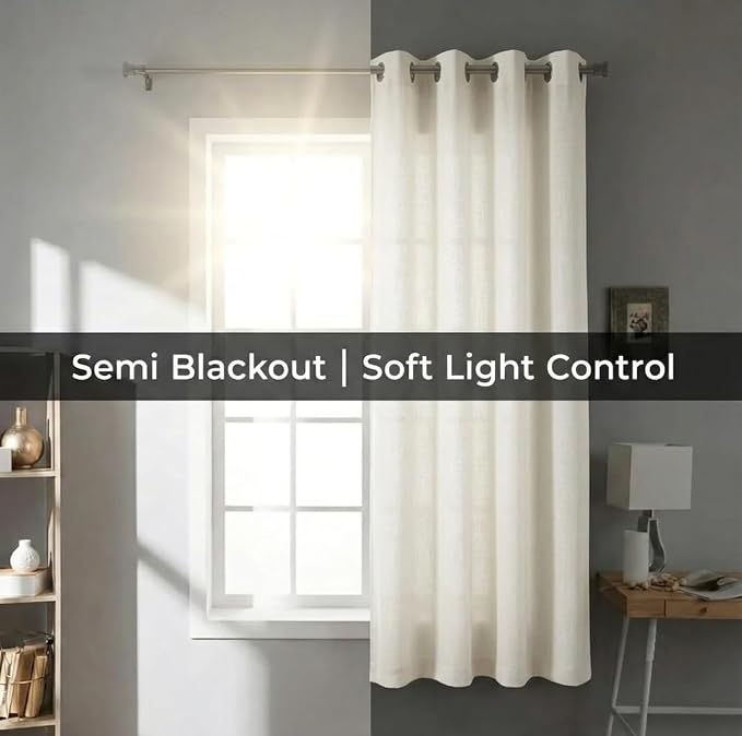 Urban Villa Cotton Grommet Curtains 52x84 (2 Panels) Ivory - Image 6