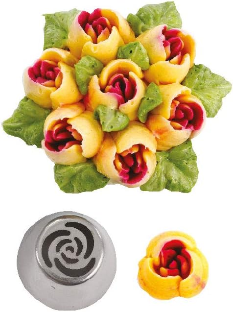 27 Pieces Small Stainless Steel Russian Flower Icing Tips Kit,12 Russian Tips, 2 Small Leaf Flower Piping Tips,2 Plastic Couplers,10 Disposable Pastry Bags,1 Reusable Piping Bag for Cake Decorations