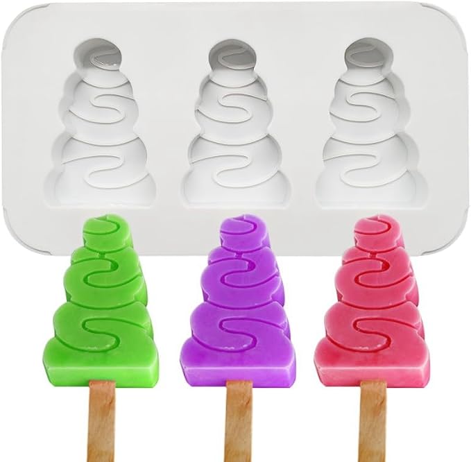 Silicone Mold for Cake DIY Baking Chocolate Eco-Friendly Cake Mold Candy Chocolate Cake Mould Baking DIY Kitchen Accessiories (Christmas Tree L_7.76 X4.28 X0.8 inch) by mostsom