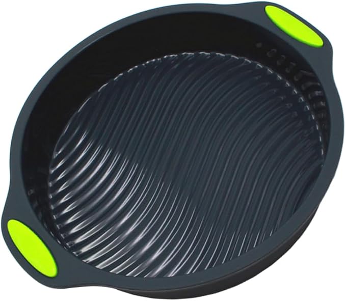 Ciieeo 1 Set Double Color Silicone Baking Round Toast Pan Non Stick Flexible Dishwasher Safe for Cake Bread Baking Black Color Easy to Clean Reusable by Ciieeo
