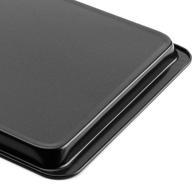 Nonstick Tray 14 Inch Carbon Cookie Sheet Pan for Bread Cake and Pastry, Rectangular Oven Bakeware, Scratch Resistant Easy Clean for Home Bakery(Black) - Image 7