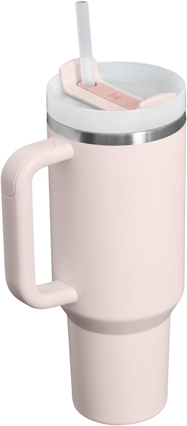 STANLEY Quencher H2.0 Flow State Tumbler, 40 oz, Rose Quartz 2.0 | Handle and Straw | 3-Position Lid | Cup Holder Compatible for Travel | Insulated Stainless Steel Cup | BPA-Free - Image 3