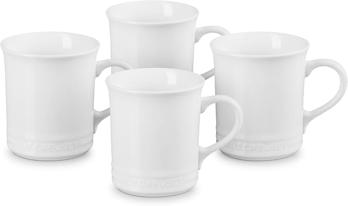 Le Creuset Stoneware Vancouver Mug, Set of 4, 14 oz. each, White by Unknown