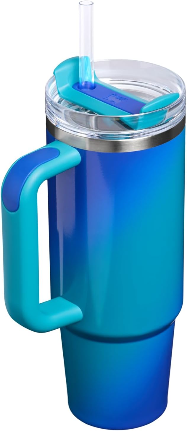 STANLEY Quencher H2.0 Flow State Tumbler, 30 oz, Sea Glass Aura | Handle and Straw | 3-Position Lid | Cup Holder Compatible for Travel | Insulated Stainless Steel Cup | BPA-Free - Image 3