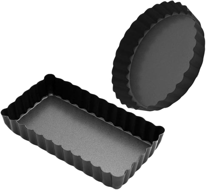 SOLUSTRE 2sets Non Stick Oven Cake Pan Tart Molds for Baking for Pizza Desserts and Steaks Kitchen Bakeware 2pcs*2 - Image 9