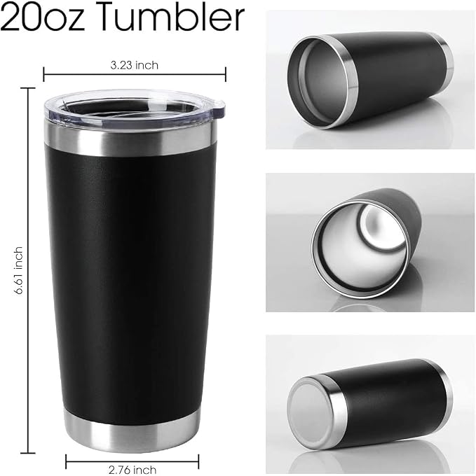 HASLE OUTFITTERS 20oz Tumblers Stainless Steel Mugs with Lid Double Wall Vacuum Insulated Coffee Cups for Cold & Hot Drinks (20oz-Mix, 12 Pack) - Image 2
