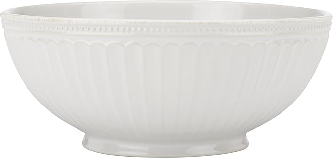 Lenox White French Perle Groove Medium Serve Bowl, 3.20 LB by Lenox