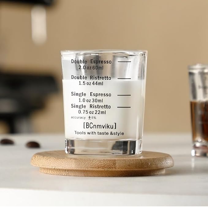 60ml Espresso Shot Glass,Heavy Sturdy Shot Glass Measuring Cup for Coffee,Milk,Cocktails,Tequila(Square-1pack)