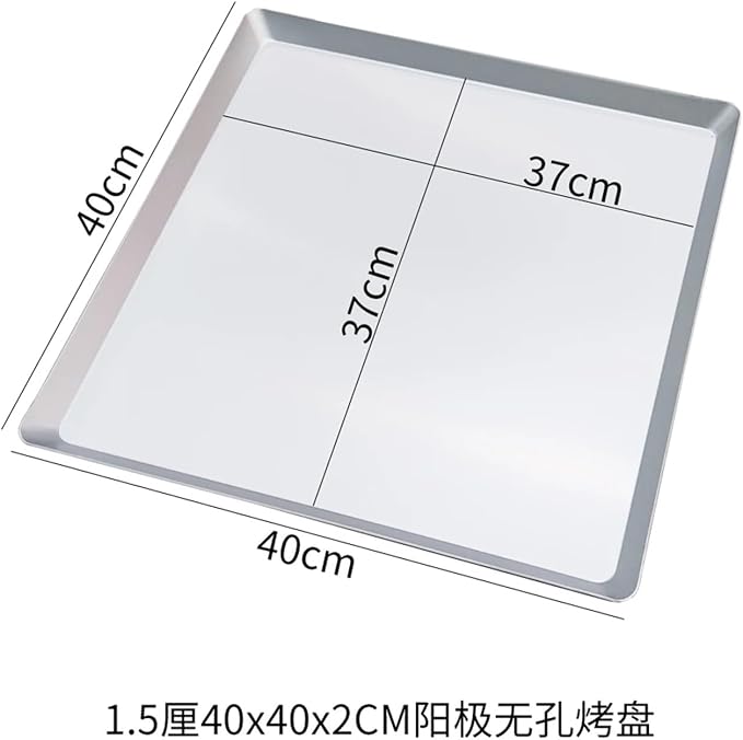 Rectangular Perforated Baking Pan Oven Tray Dish BK001 | Metal baking dish pan with perforated design for air circulation; cake, bread, pastry, pizza(40X40cm) - Image 2