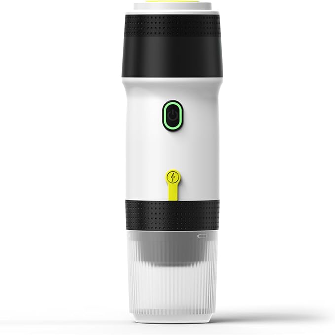 Portable Coffee Maker 3 in 1 Cordless Electric Coffee Machine Compatible with Capsule and Ground Coffee, Cold Brew and Heating, Mini Travel Coffee Maker with 120ml Cup, USB (White) - Image 3