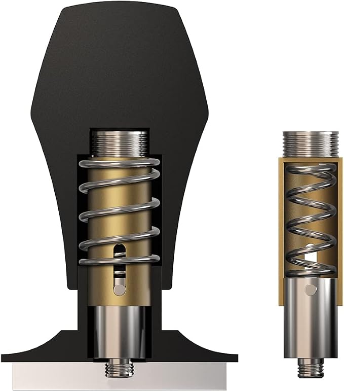 Normcore 45.5mm Spring Loaded Coffee Tamper V4 Fits Flair Pro, Pro 2, 304 Stainless Steel Flat Base, Ergonomic Anodized Aluminum Handle, Black - Image 5