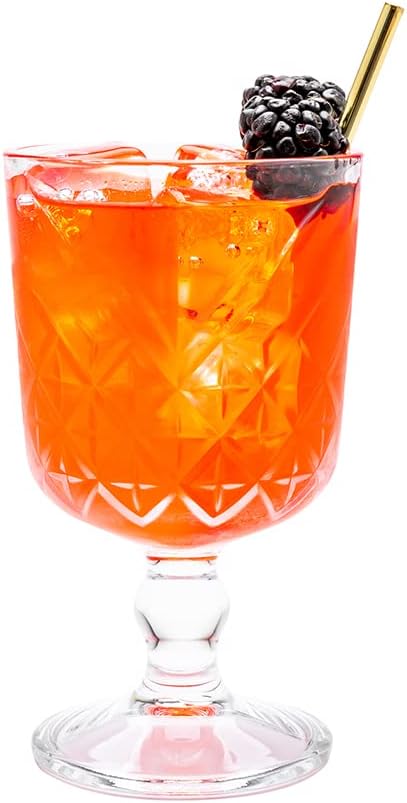 Restaurantware Timeless 11 Ounce Goblet Glasses Set of 6 Etched Cocktail Glasses - Stemmed Dishwasher-Safe Clear Glass Water Goblets Chip-Resistant For Whiskey Or Cocktails by Restaurantware