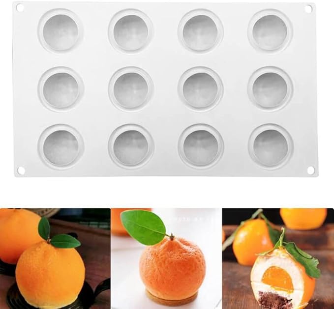 Silicone Mold Baking Pan Non-Stick Baking Pastry Chocolate Cake Dessert DIY Decoration Tools (Orange ZA_11.8x6.8x0.16 inch)