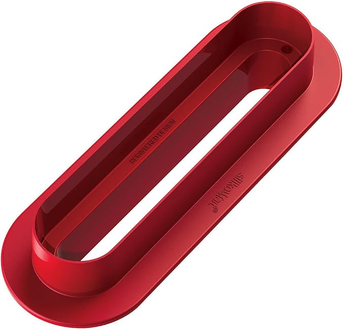 Silikomart FASHION ECLAIR 80 Silicone Mold – 10 Cavities – 5 1/8" x 1" x 1" – Includes Plastic Cutter & 10 Mini Trays – Perfect for Eclairs and Pastry Creations - Image 3