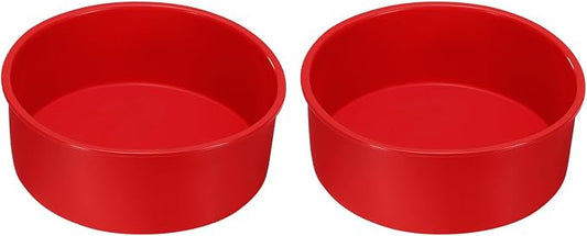 Uxcell 2pcs 6 Inch Round Silicone Cake Pans for Baking, Nonstick & Quick Release Circle Molds for Layer, Smash and Cheese Cake, Red by uxcell
