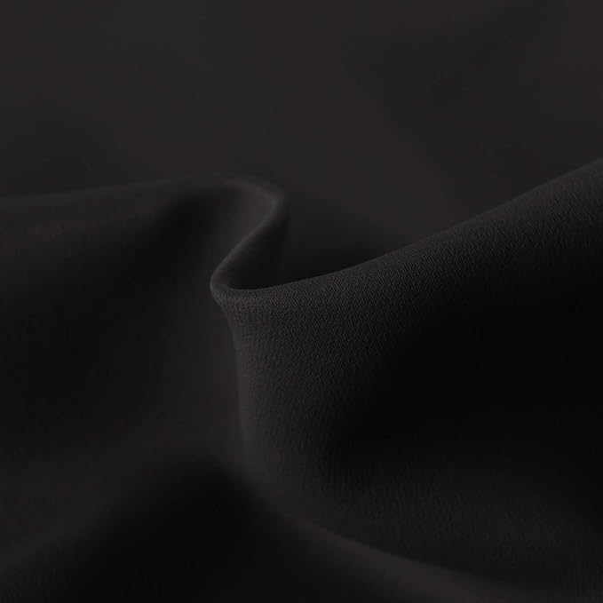 Hiasan Black Valance Curtains Blackout Rod Pocket Window Curtain Valances for Kitchen, 42 x 18 Inches Length, 1 Panel - Image 3