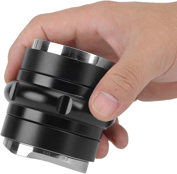 Coffee Tamper, Stainless Steel Adjustable Handle, Flat Base and 3 Angled Slopes, suitable for Home and Office Espresso Lovers