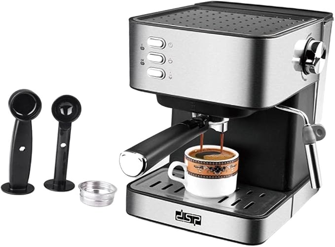 Stainless Steel Coffee Machine with 1.6L Water for Office by Unknown