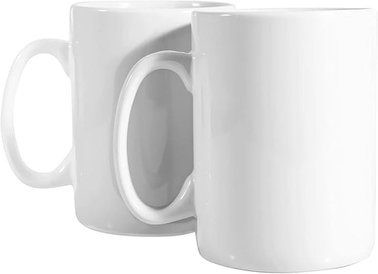 BYCNZB 30oz Super Large Ceramic Coffee Mugs Large Handles Set of 2 (White) by BYCNZB