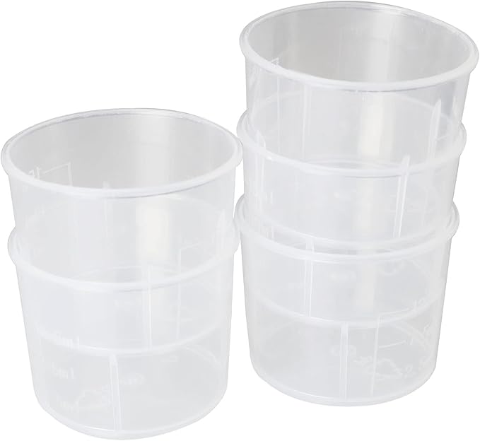 20PCS 15ml Graduated Plastic Measuring Cups Measuring Cup Graduated Beaker Clear Scale Cups Liquid Measuring Mixing Cups for Lab Kitchen Liquids Transparent