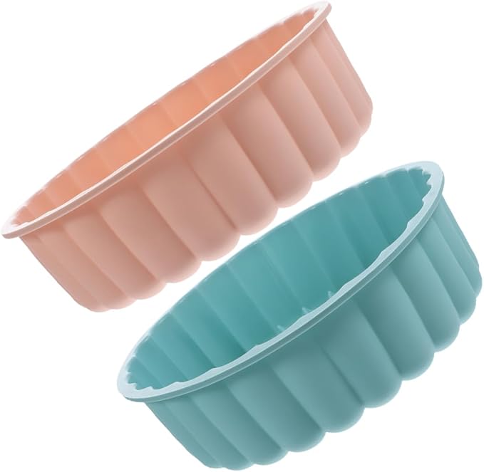 2pcs Round Silicone Cake Molds for Baking Heat Resistant up to Nonstick for Cheese Cakes by GRIRIW