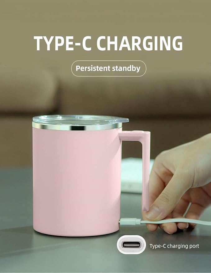Self Stirring Mug,Self Stirring Coffee Mug,Suitable for Coffee, Milk, Cocoa and Other Beverages (Pink, 12 Ounces) - Image 7