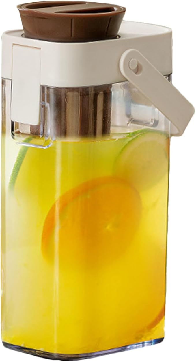 Cold Brew Coffee Pitcher - 1 Liter Leakproof Jar with Handle, Lid, and Easy-Pour Spout, Ideal for Making Iced Coffee, Tea, Fruit Infusions, Milk or Water, Perfect for Home, Cafe, Apartment