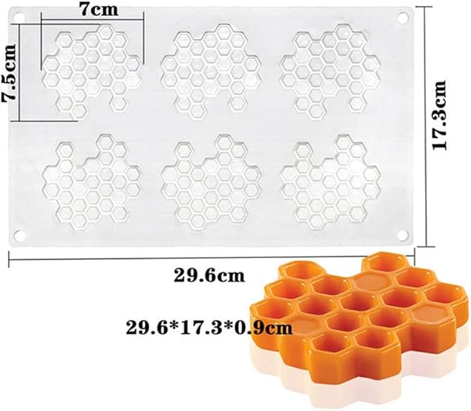 Silicone Honeycomb Molds 3D Honeycomb Bees Lace Mat Fondant Mold Lace Pad Baking Cake Chocolate Candy Mold for Cupcake Decorating Tools Kitchen