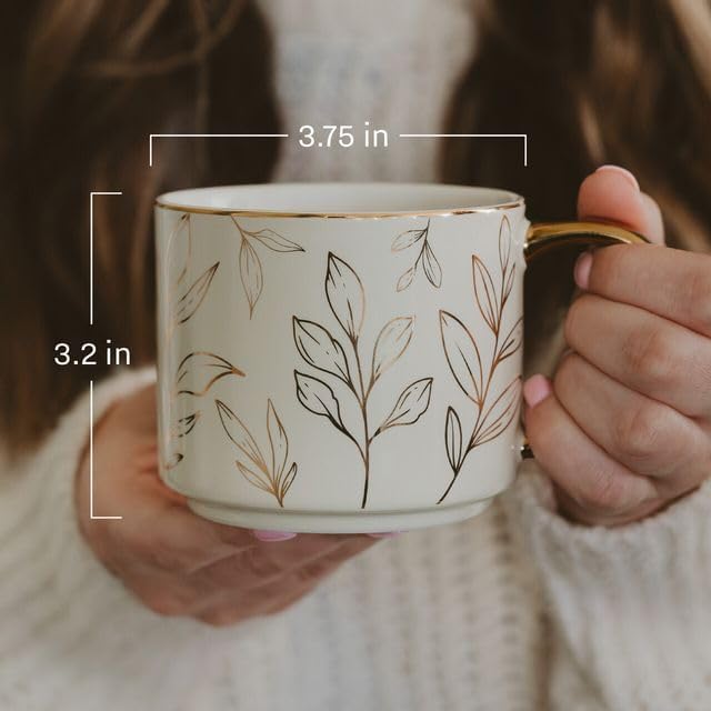 Sweet Water Decor Delft Mom Mug, 14oz Fine Bone China Tea Cup for Hot & Cold Drinks, Gifts for Women, Coffee Mug with Gold Handle & Rim, Gift for Mom's Birthday & Christmas - Image 4