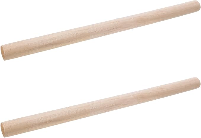 2pcs Solid Wood Rolling Pin for Dough Baking, 50x3cm Wooden Pastry Dough Roller with Resistance to Deformation, Versatile Kitchen Baking Tool for Bread and Cookie Preparation by BRIGHTFUFU