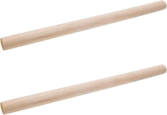 2pcs Solid Wood Rolling Pin for Dough Baking, 50x3cm Wooden Pastry Dough Roller with Resistance to Deformation, Versatile Kitchen Baking Tool for Bread and Cookie Preparation by BRIGHTFUFU