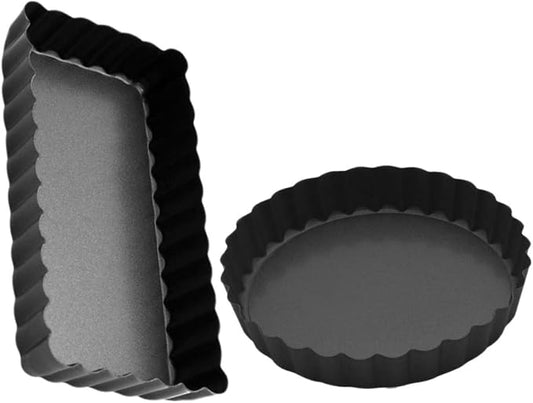 IMIKEYA 2pcs Non-stick Cake Molds Live Bottom Tart Pizza Pans for Baking Pies Quiches and Desserts by IMIKEYA