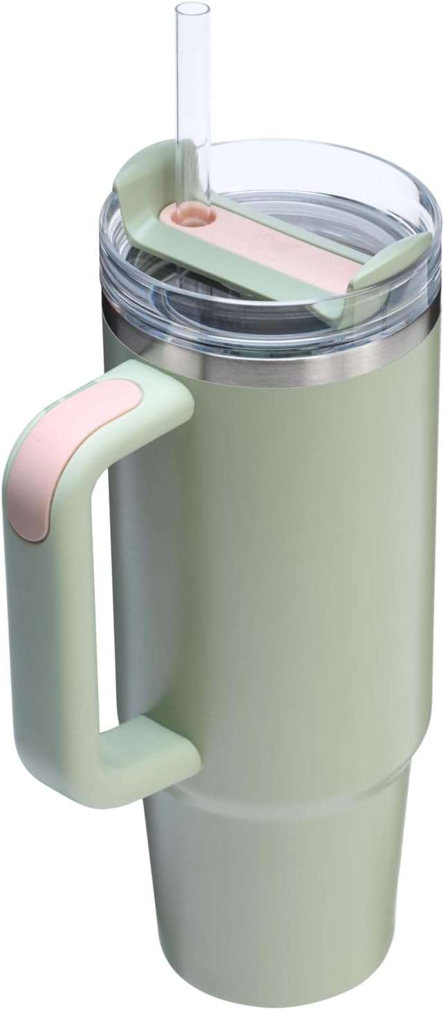STANLEY Quencher H2.0 Flow State Tumbler, 30 oz, Lichen | Handle and Straw | 3-Position Lid | Cup Holder Compatible for Travel | Insulated Stainless Steel Cup | BPA-Free - Image 3