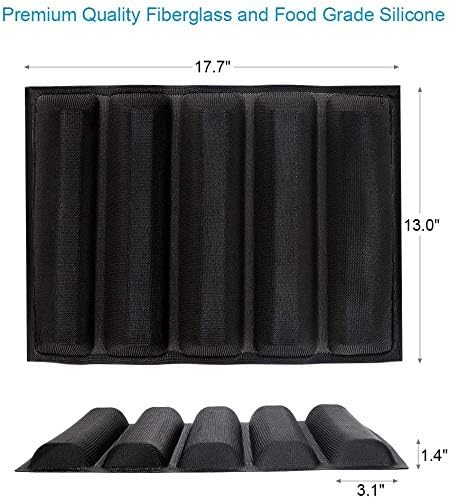 Silicone Bread Mold 5 Loaf Baking Mould Flexible Reusable Forms Shapes Non Stick Perforated