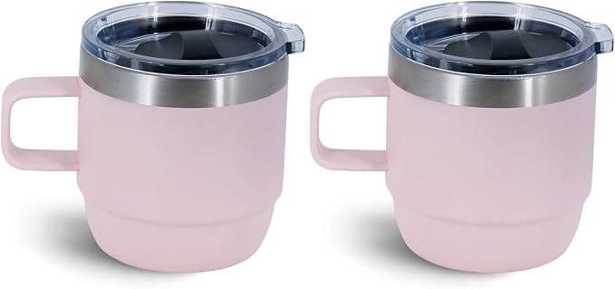 6 oz Stackable Mug, Stainless Steel cup with handle, Vacuum Insulated Espresso/Coffee Mug, shot Glass Set for 2-Piece Set for Coffee, Spirits, Wine, Tea-Pink - Image 7
