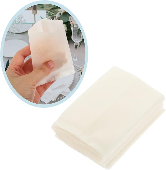 ABOOFAN 300pcs Baking Wrapping Pouches Three-sided Sealed Pastry Storage Bags for Cookies Bread and Snacks Recyclable Paper Bags for Arts and Crafts - Image 4