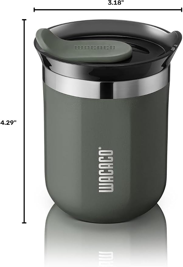 WACACO Octaroma Classico Vacuum Insulated Coffee Mug, Double-wall Stainless Steel Travel Tumbler With Drinking Lid, 6 fl oz (180ml), Dim Grey - Image 8
