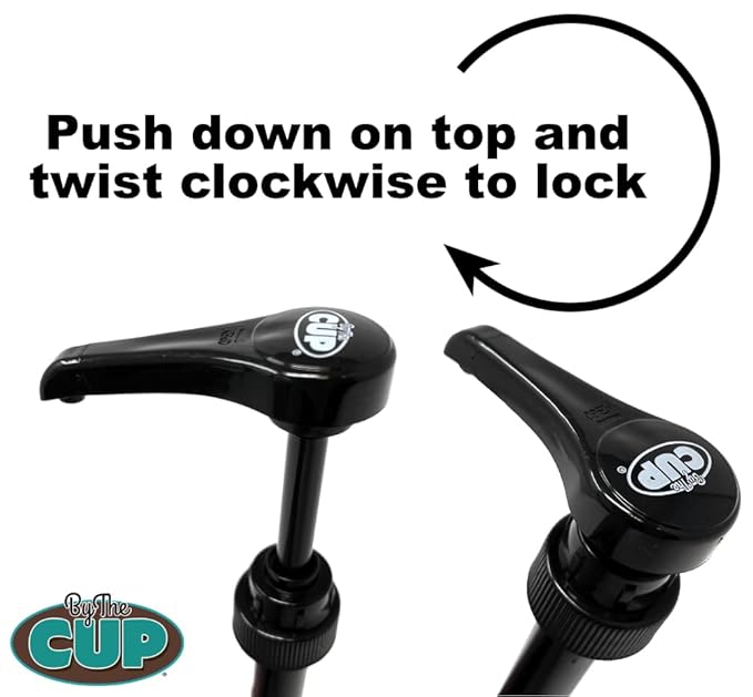By The Cup Universal Black Coffee Syrup Pump (Pack of 4) - Fits Upouria, Torani Syrups, Davinci, Monin (1L Plastic Only)