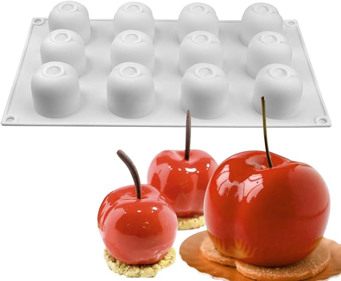 Silicone Mold Baking Pan Non-Stick Baking Pastry Chocolate Cake Dessert DIY Decoration Tools (Cherry T_11.8x6.8x0.16 inch)