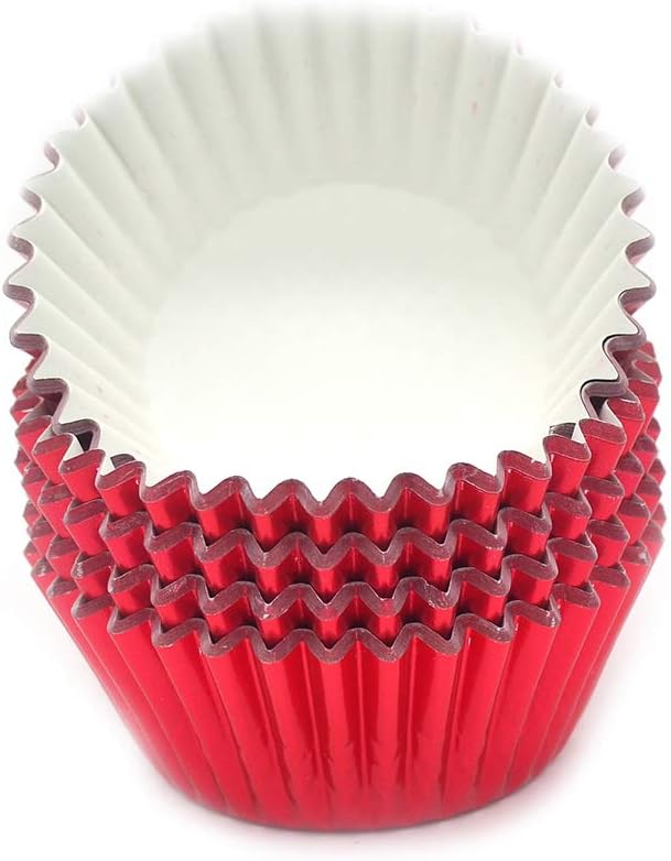 Standard Red Foil Cupcake Liners Muffin Baking Cups for Party and More, 100-Count - Image 2