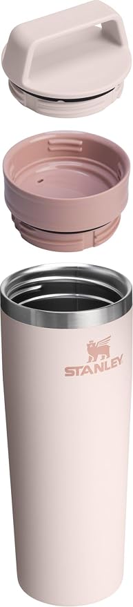 STANLEY Cafe To Go Travel Mug 20 oz | Leakproof Two-Part Drink Through Lid | Tumbler Cup for Coffee, Tea and Drinks | Insulated Stainless Steel Coffee Mug | BPA-Free | Rose Quartz - Image 3