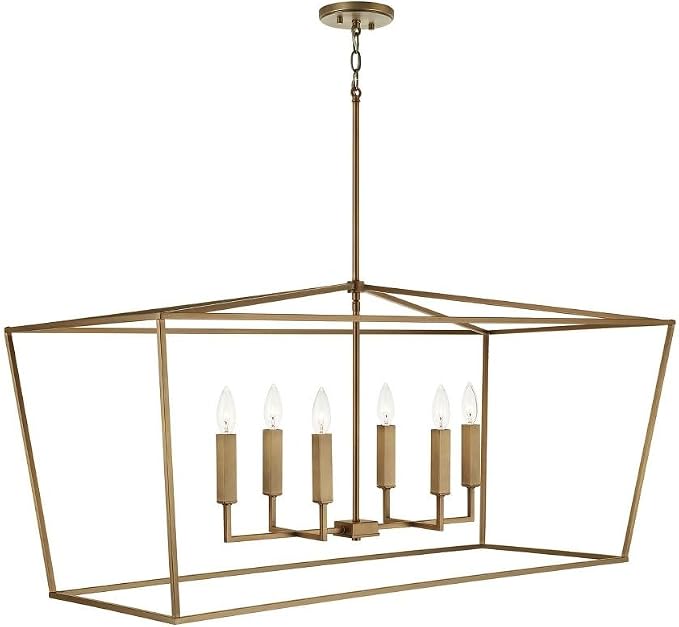 Capital Lighting 837661MB Thea Symmetrical Clear Line Island/Linear Pendant, 6-Light 360 Total Watts, 21" H x 42" W, Matte Black - Image 9