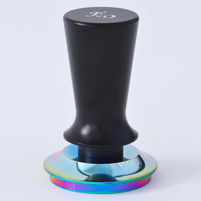 For Days 58mm Calibrated Tamper for Espresso Machines, 20 lbs Spring-Loaded Coffee Tool for Baristas with a Stainless Steel Flat Base, Fits 58mm Portafilters and Breville (Black Handle)