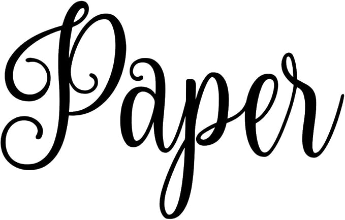 Paper 4w x 2.5h Label | Kitchen Pantry Organization | Die Cut Vinyl Decal | Black Fancy Font (Sticker Only) by MinglewoodTrading
