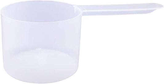 Plastic Measuring Scoop, 6 Tablespoon (90 cc | 3/8 Cup | 3 oz. | 90 mL) Long Handle Spoons for Powders, Granules, Coffee, Pet Food, Baking Supplies, Protein and Other Dry Goods, BPA Free (Set of 1)
