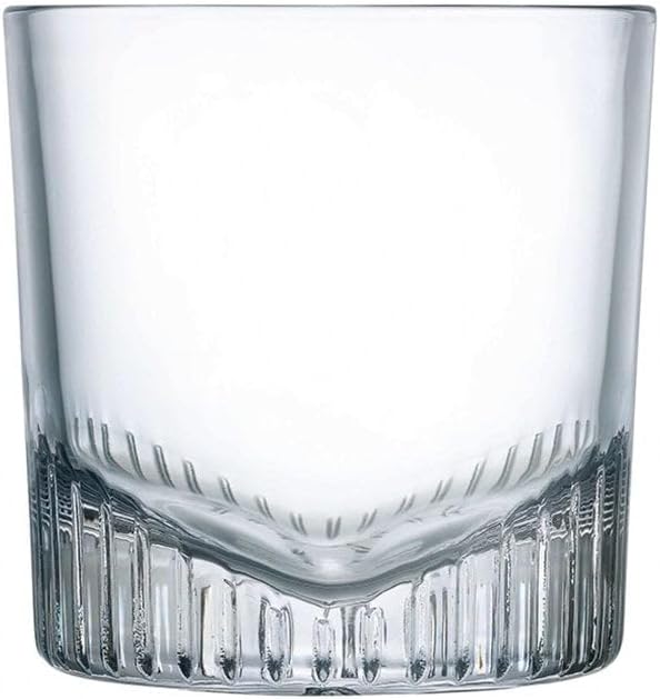 NUDE Whiskey Glasses Set of 4 – Caldera 11 oz Lead-Free Crystal Old Fashioned Rocks Glasses for Whisky, Scotch & Bourbon – V-Shape Motif Base, Dishwasher Safe Barware - Image 2