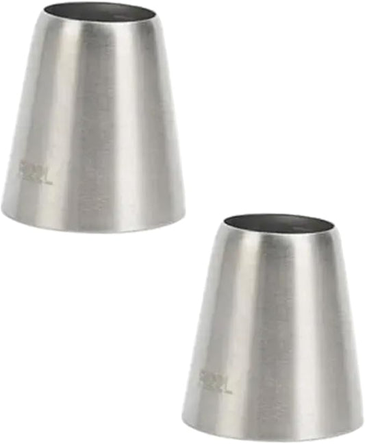 2 Pcs Piping Tips Large Cake Decorating Tools, Stainless Steel Square Round Frosting Tips for Cupcakes Pastry Fondant Cakes, Icing Tools (R22L)