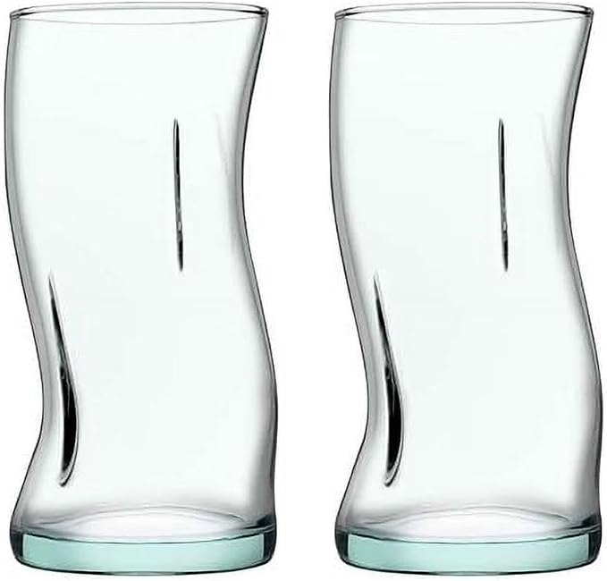 (2 pack) Clear Green Glassware, 14.9 oz by PAKEKE